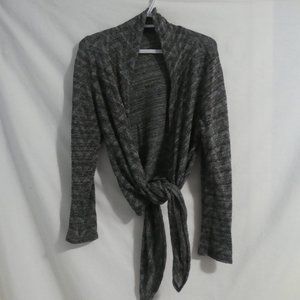 GEORGE | medium | Chevron Salt and Pepper Tie Waist Cardigan | GUC